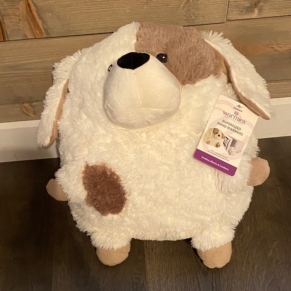 Intel Plush Puppy Warmie in Cream and Brown